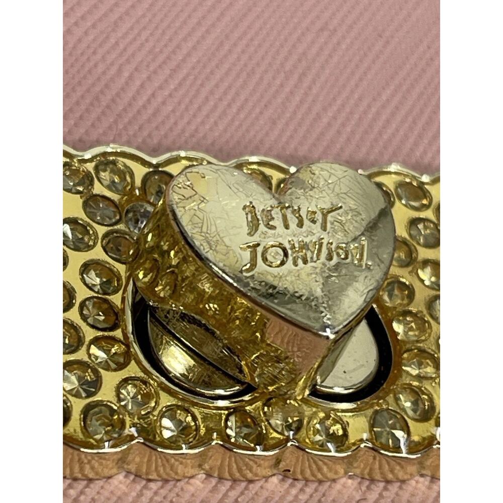 Betsey Johnson Pink Purse Bag Top Handle Strap Pink Bow - Picture 12 of 14